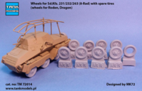 Wheels for Sd.Kfz. 231/ 232/ 263 8-Rad +1 with spare tires