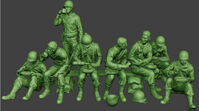 US WWII Infantry Soldiers - lounch break (7 figures) - Image 1