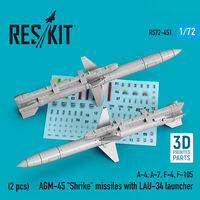 AGM-45 Shrike Missiles With LAU-34 Launcher (2 pcs) (A-4, A-7, F-4, F-105) - Image 1