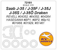 Saab J-35 / J-35F / J-35J / J-35S / J-35 Draken (REVELL #04352, #64352, #04264 / HASEGAWA #BP1, #BP2, #BP10, #01968, #01929, #51461) + masks for wheels