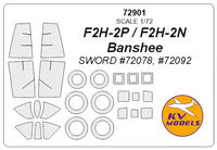 F2H-2P / F2H-2N Banshee (Sword) + wheels masks - Image 1