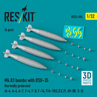 Mk.83 Bombs With BSU-35 Thermally Protected (4pcs) (A-4, A-6, A-7, F-4, F-8, F-14, F/A-18(C, D, E, F), AV-8B, S-3) (3D Printed) - Image 1