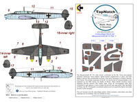 Messerschmitt Bf-110 C/D/E/F/G - camouflage pattern paint masks - Pattern 1 (for Eduard kits)