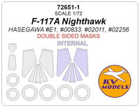 F-117A Nighthawk (HASEGAWA #E1,#00833, #02011, #02256) - (double sided) + wheels masks - Image 1