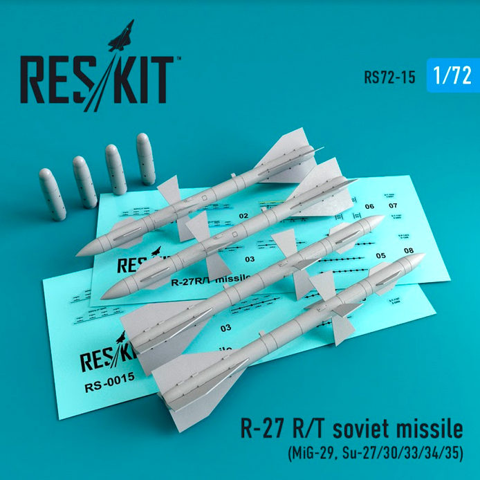 R 27 R T Soviet Missile 4 Pcs Mig 29 Su 27 30 32 33 35 37 Res Kit 72 0015 R 27 R T Soviet Missile 4 Pcs Mig 29 Su 27 30 32 33 35 37 Res Kit 72 0015