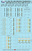 US Air-to-Air Missile Markings for AIM-9 B/D/G/J/L/M and AIM-7E-2/M - Image 1