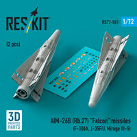 AIM-26B (Rb.27) Falcon Missiles (2pcs) (F-106A, J-35F/J, Mirage III-S) (3D Printed) - Image 1