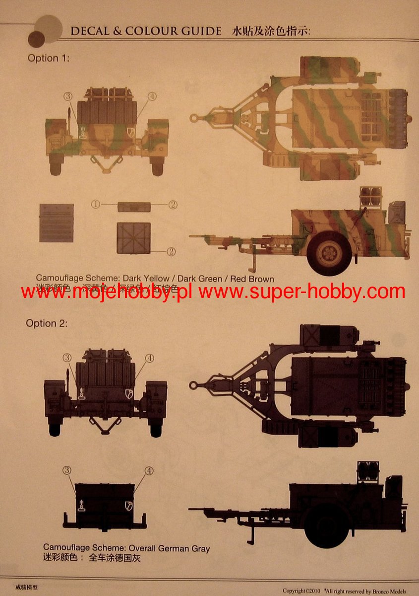 BRONCO CB35079 1/35 German Sd.Ah.52 31 mm Flak 36/37 Ammunition Carriage Trailer 