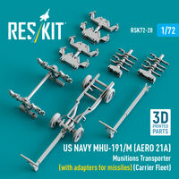 US Navy MHU-191/M (AERO 21A) Munitions Transporter (With Adapters For Missiles) (Carrier Fleet, C-130) (3D Printed Model Kit)