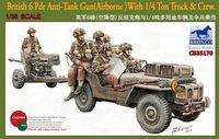British 6 Pdr Anti-Tank Gun (Airborne) with 1/4 Ton Truck with Crew
