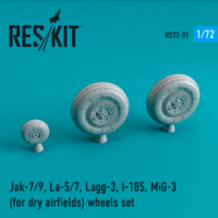 Jak-7/9, La-5/7, Lagg-3, I-185, Mig-3  (for dry airfields) wheels set